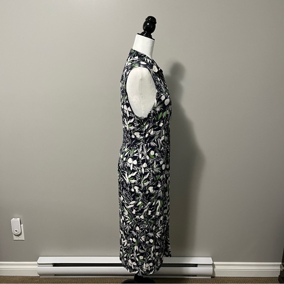 Hobbs London Nadia Sleeveless Jersey Dress Floral Leaf Navy Pattern - Picture 8 of 16